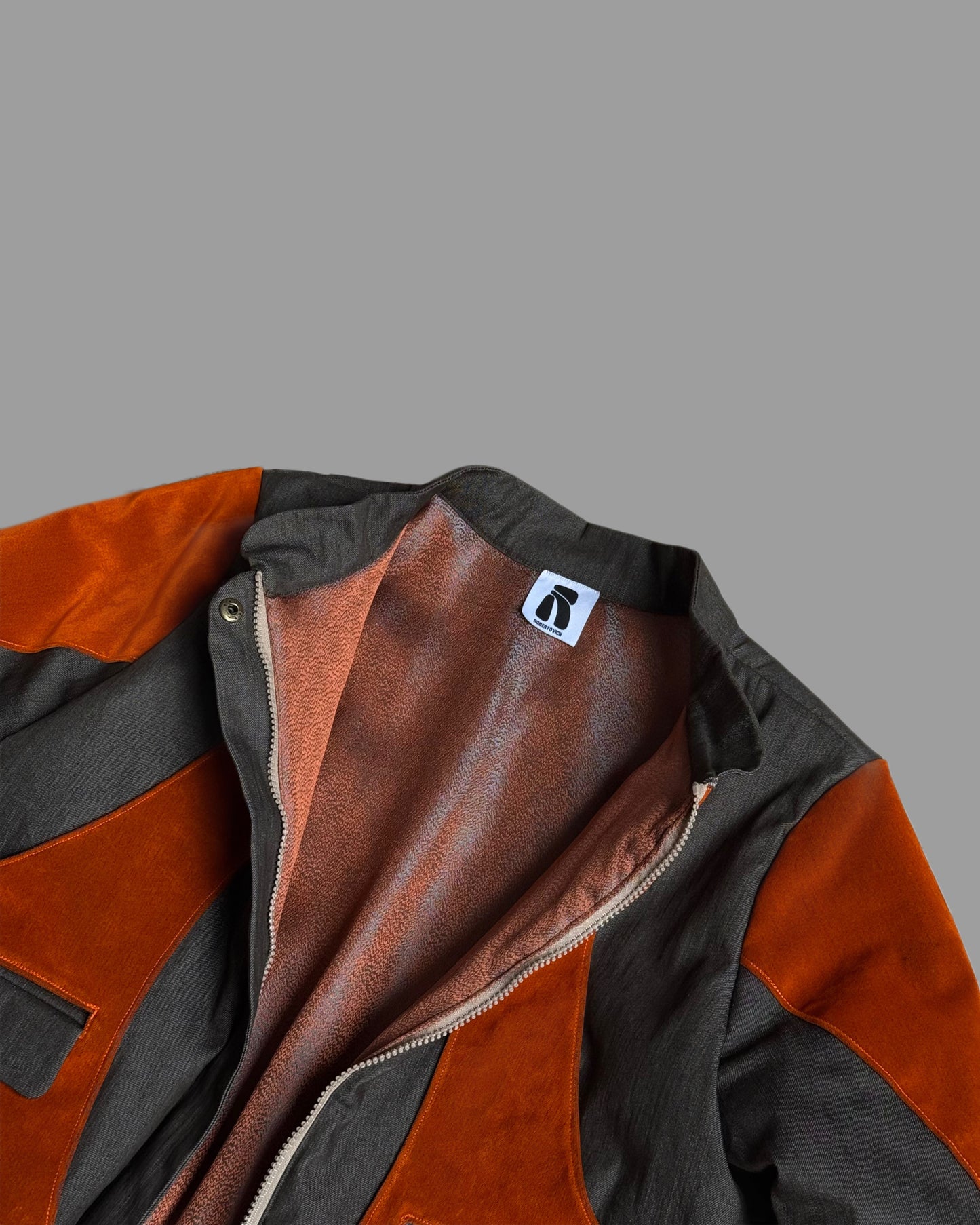 Suede Denim Bomber