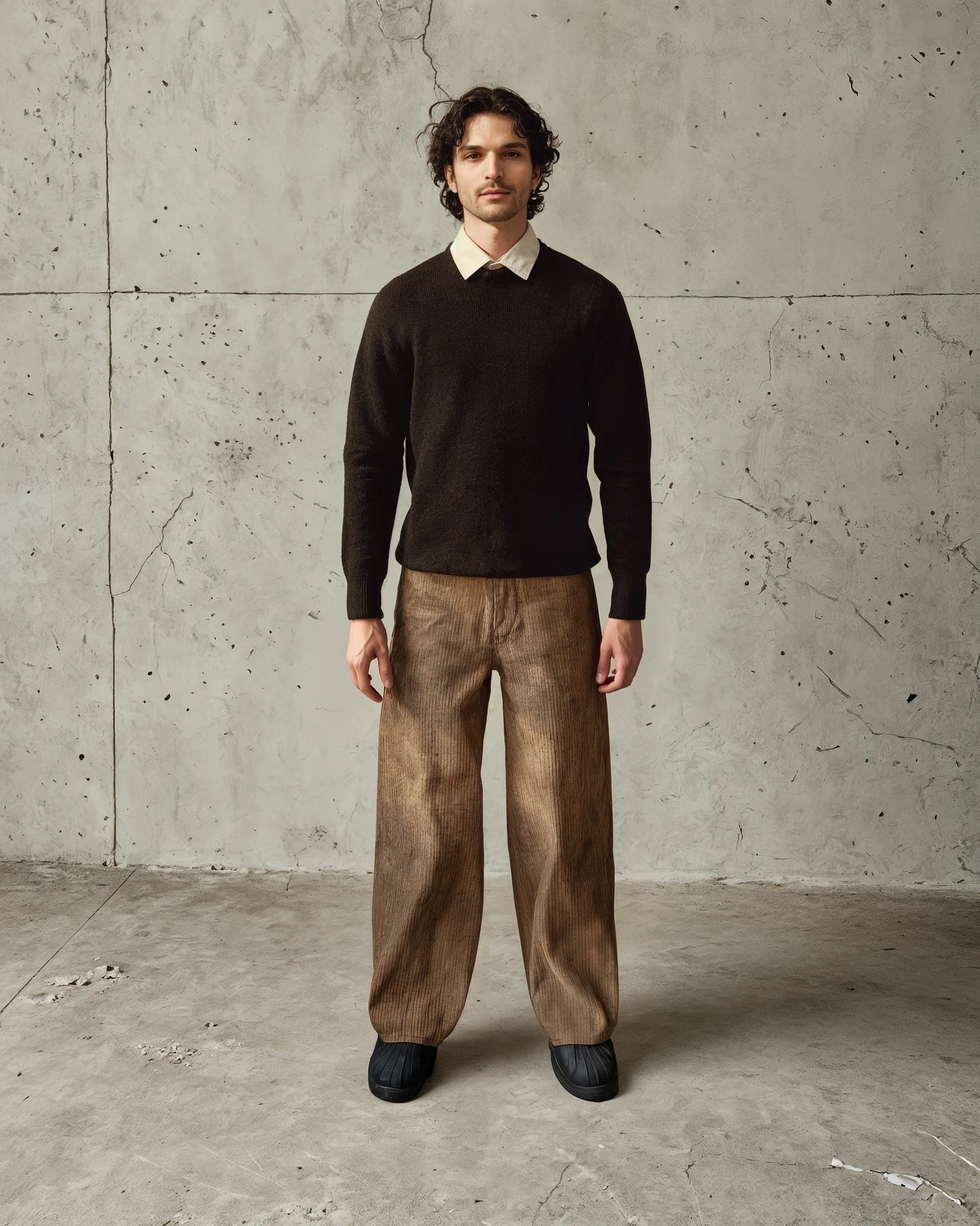 Pantalon à plis rouillés