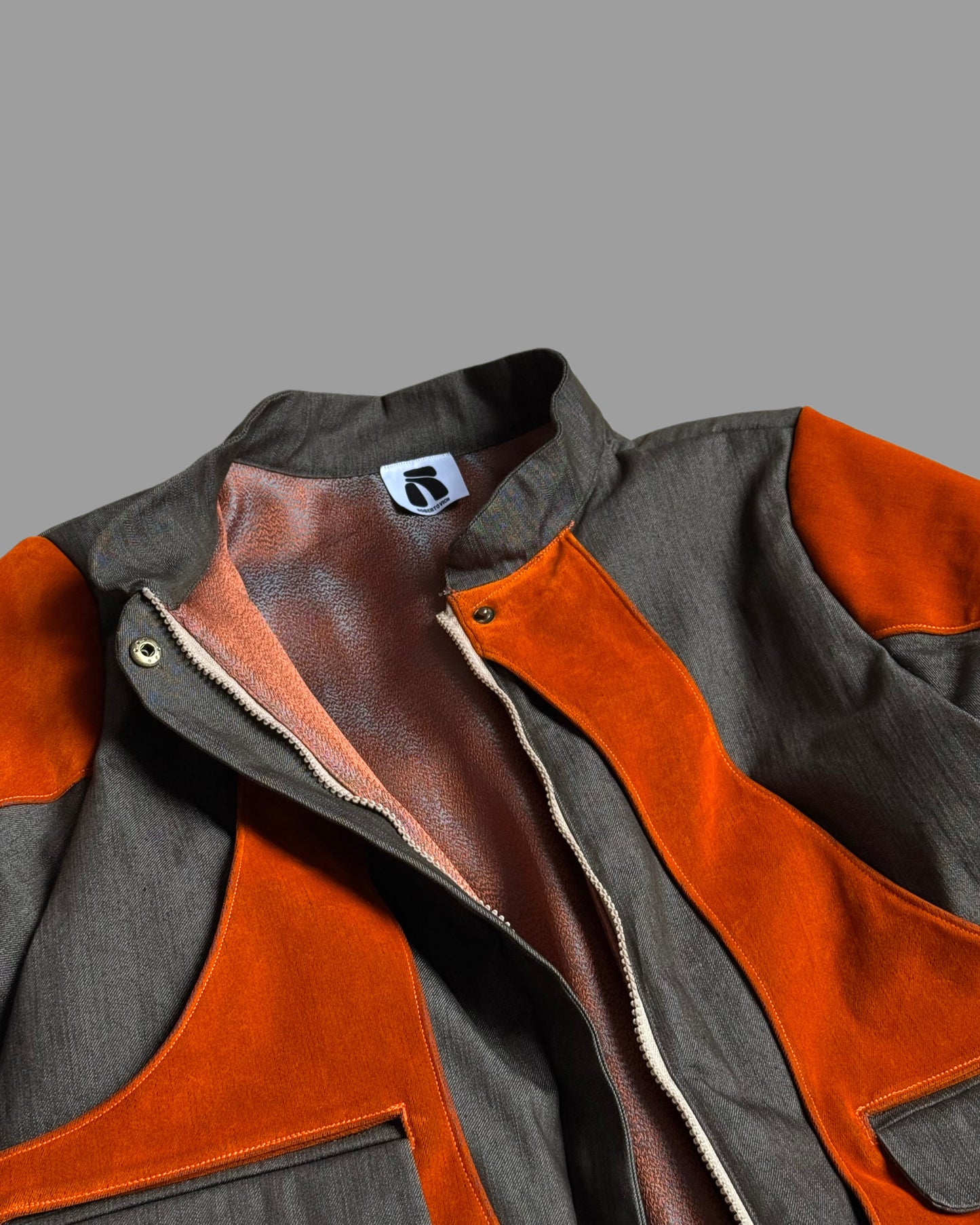 Suede Denim Bomber