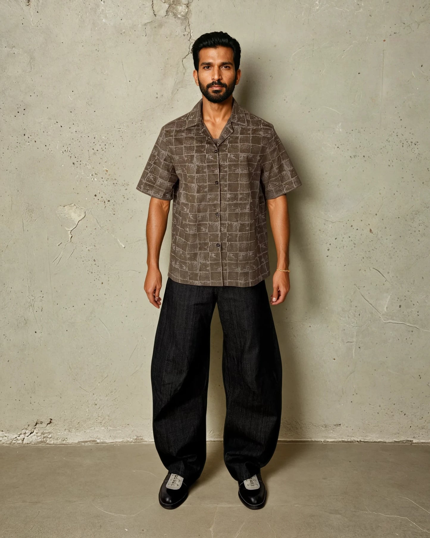 Grid Suede Shirt