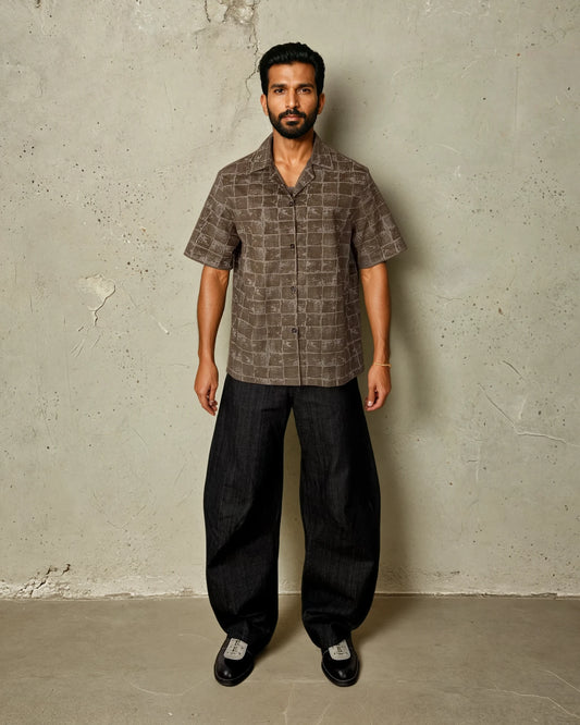 Grid Suede Shirt